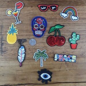 EMBROIDERED IRON ON PATCHES 11 COUNT BUNDLE NEW
